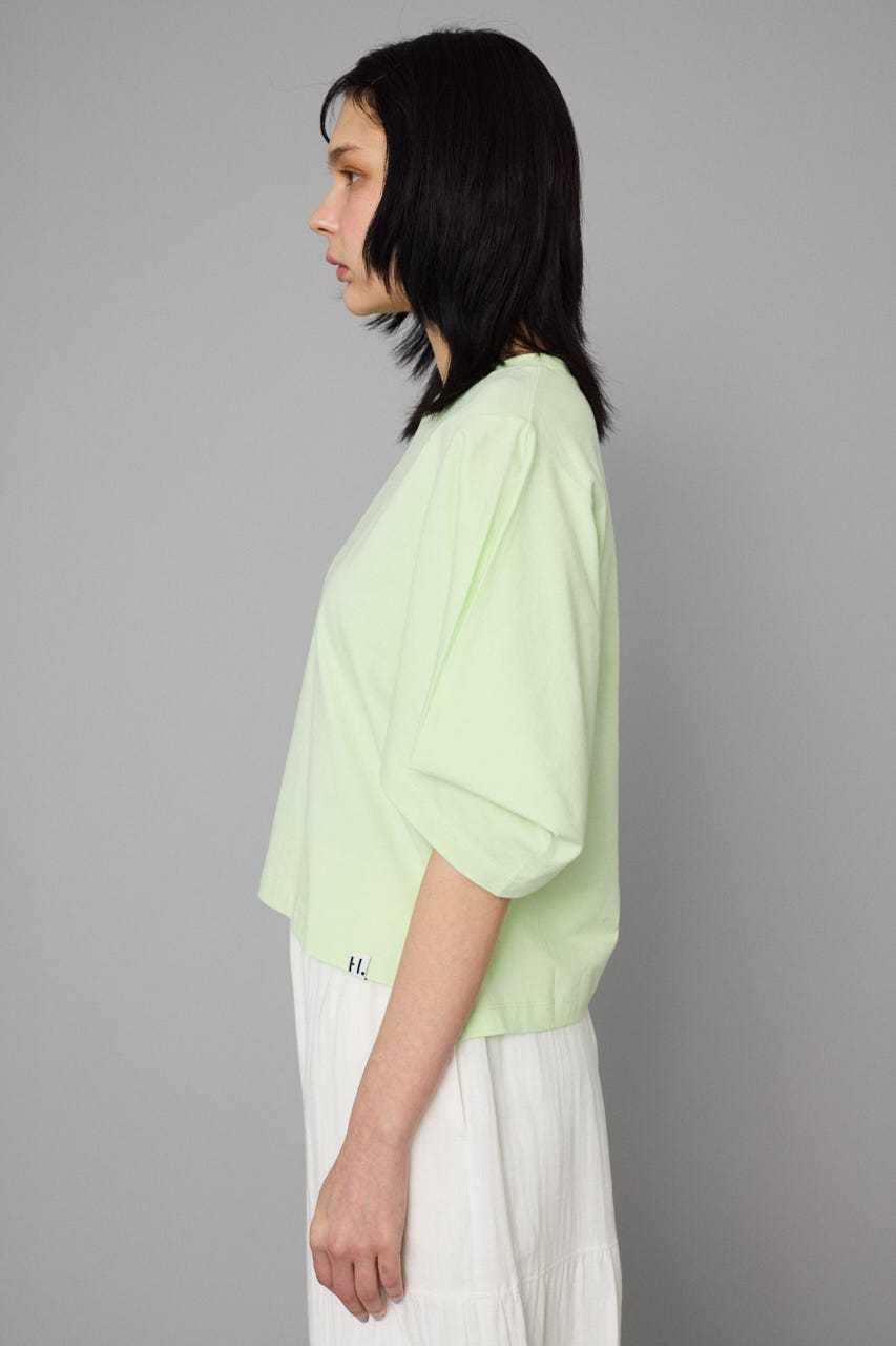 Tuck sleeve cut tops L/GRN FREE
