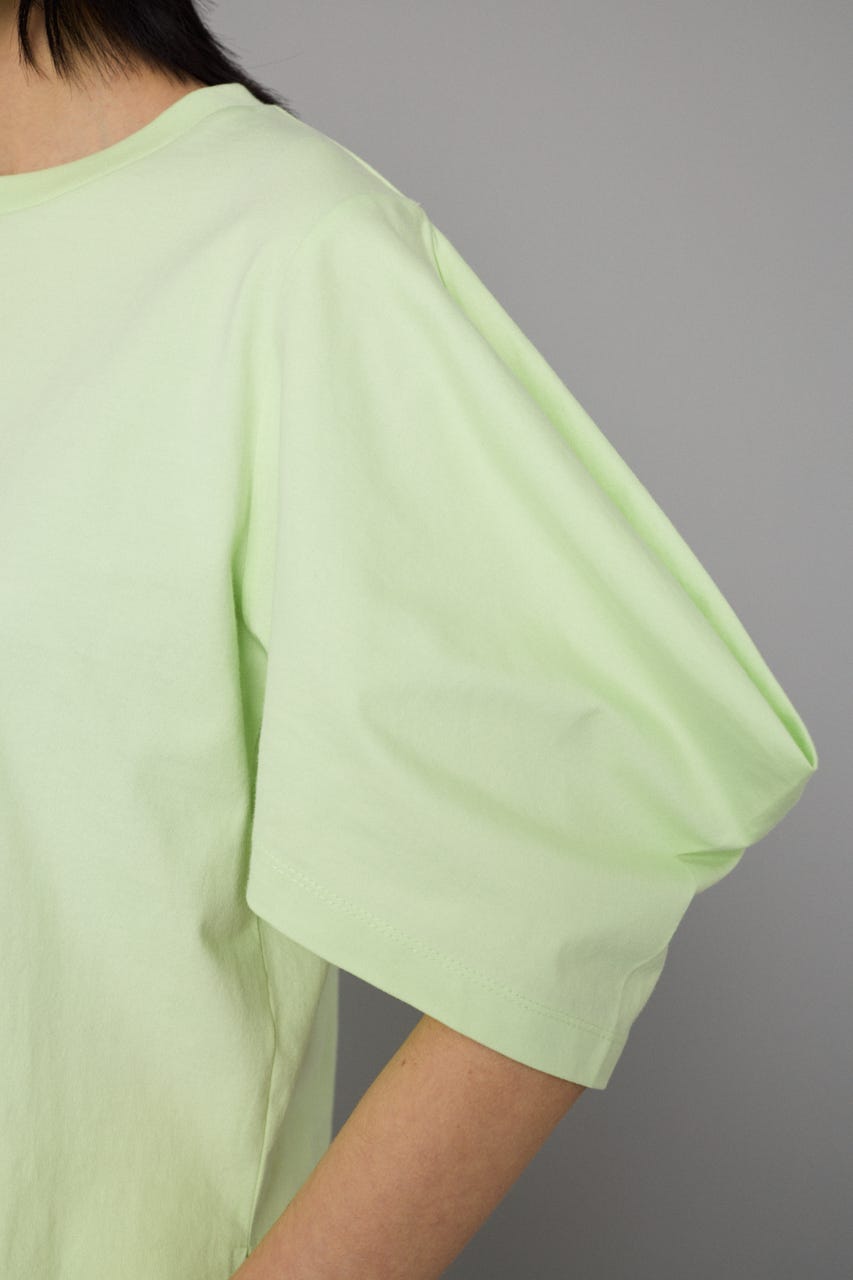 Tuck sleeve cut tops L/GRN FREE