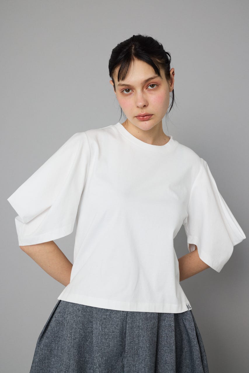 Tuck sleeve cut tops WHT FREE