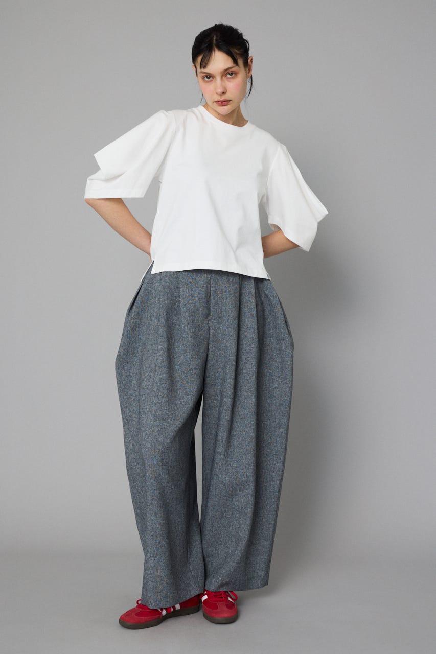 Tuck sleeve cut tops WHT FREE