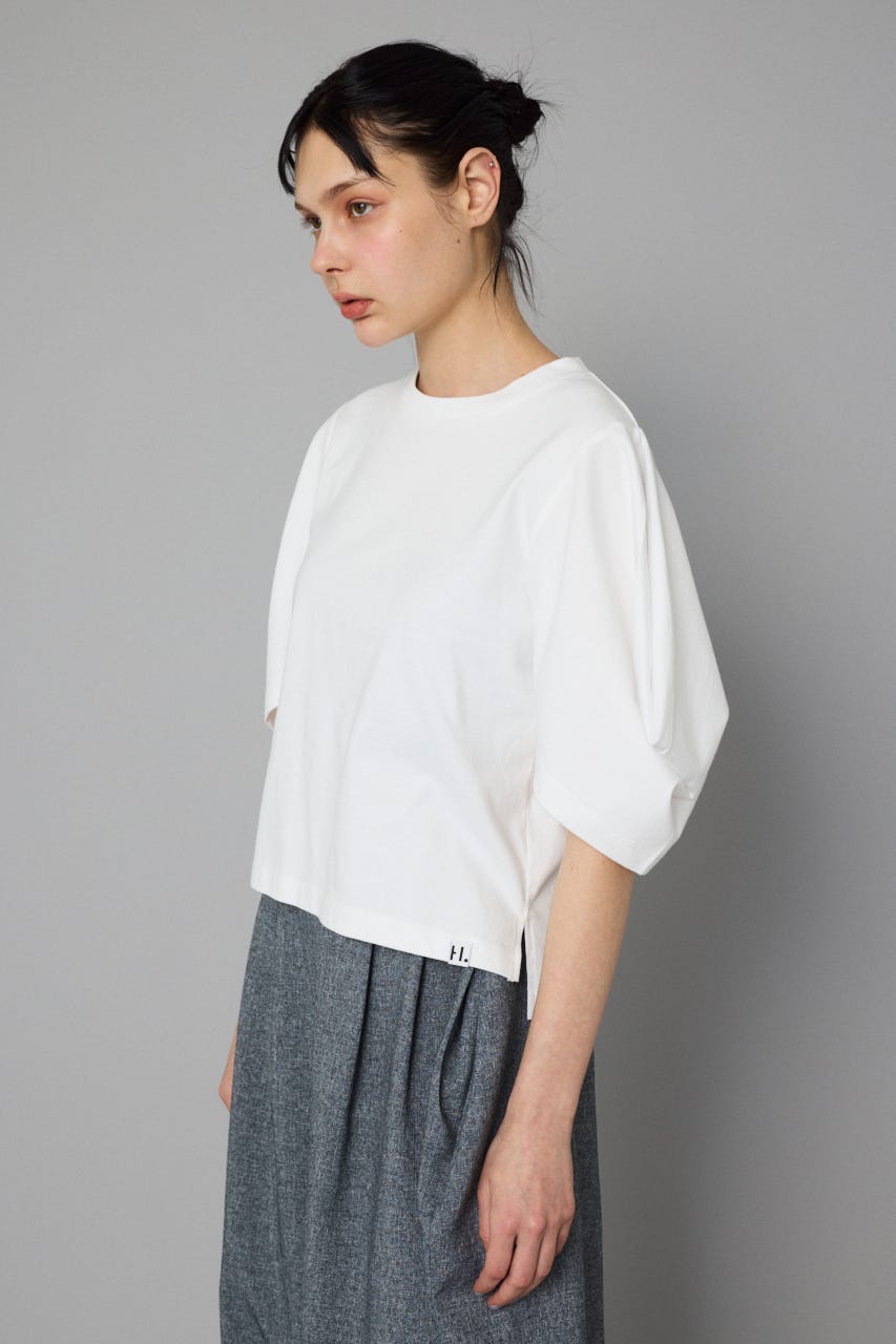 Tuck sleeve cut tops WHT FREE