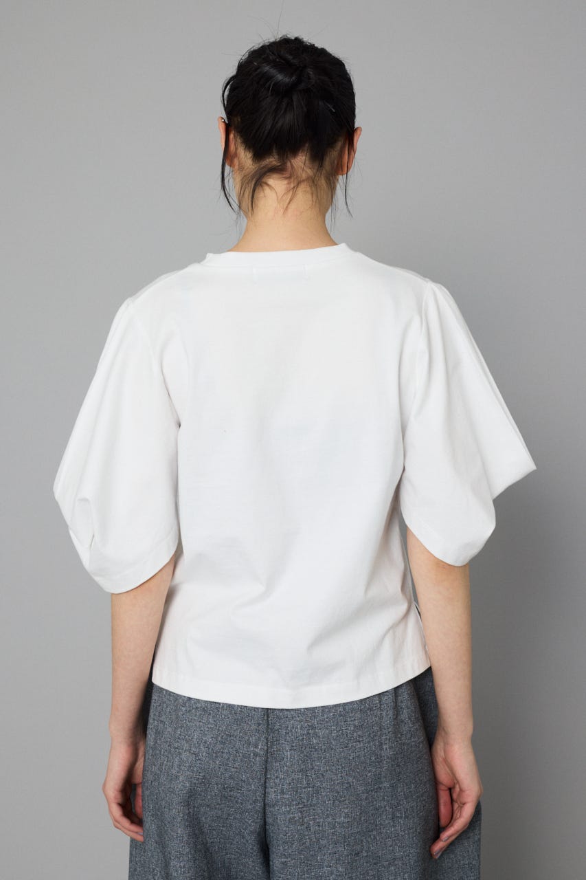 Tuck sleeve cut tops WHT FREE