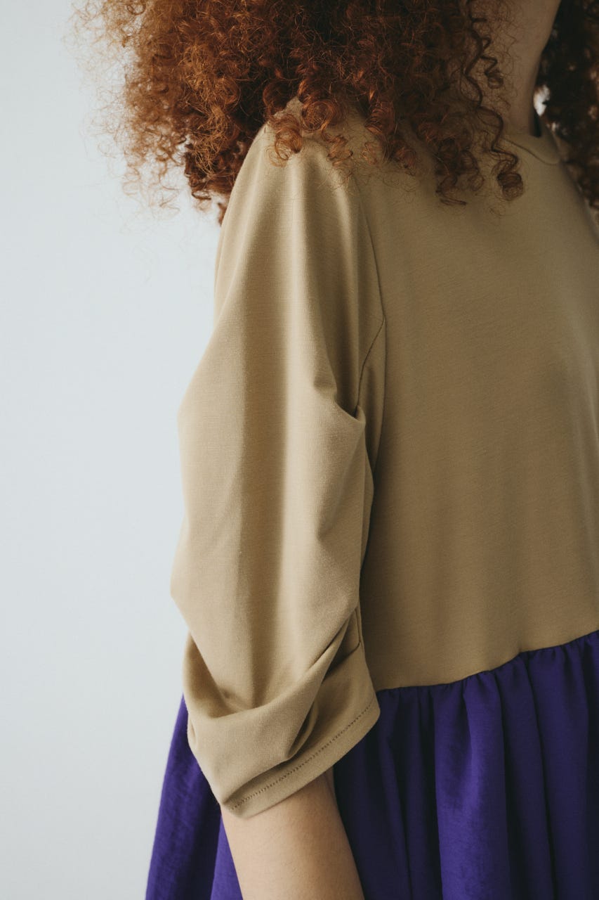 HeRIN.CYE | Tuck sleeve docking dress (ワンピース(ミニ