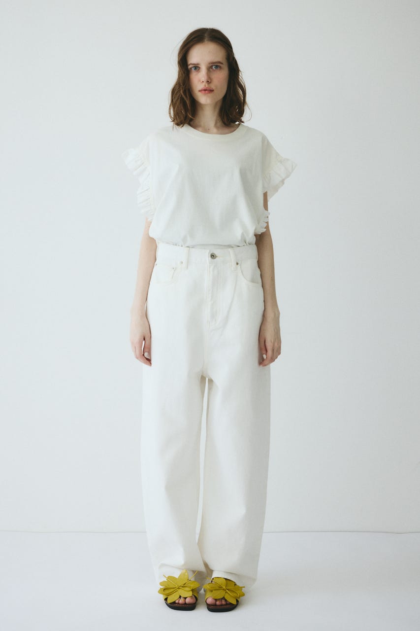 ［予約］straight denim pants WHT 34