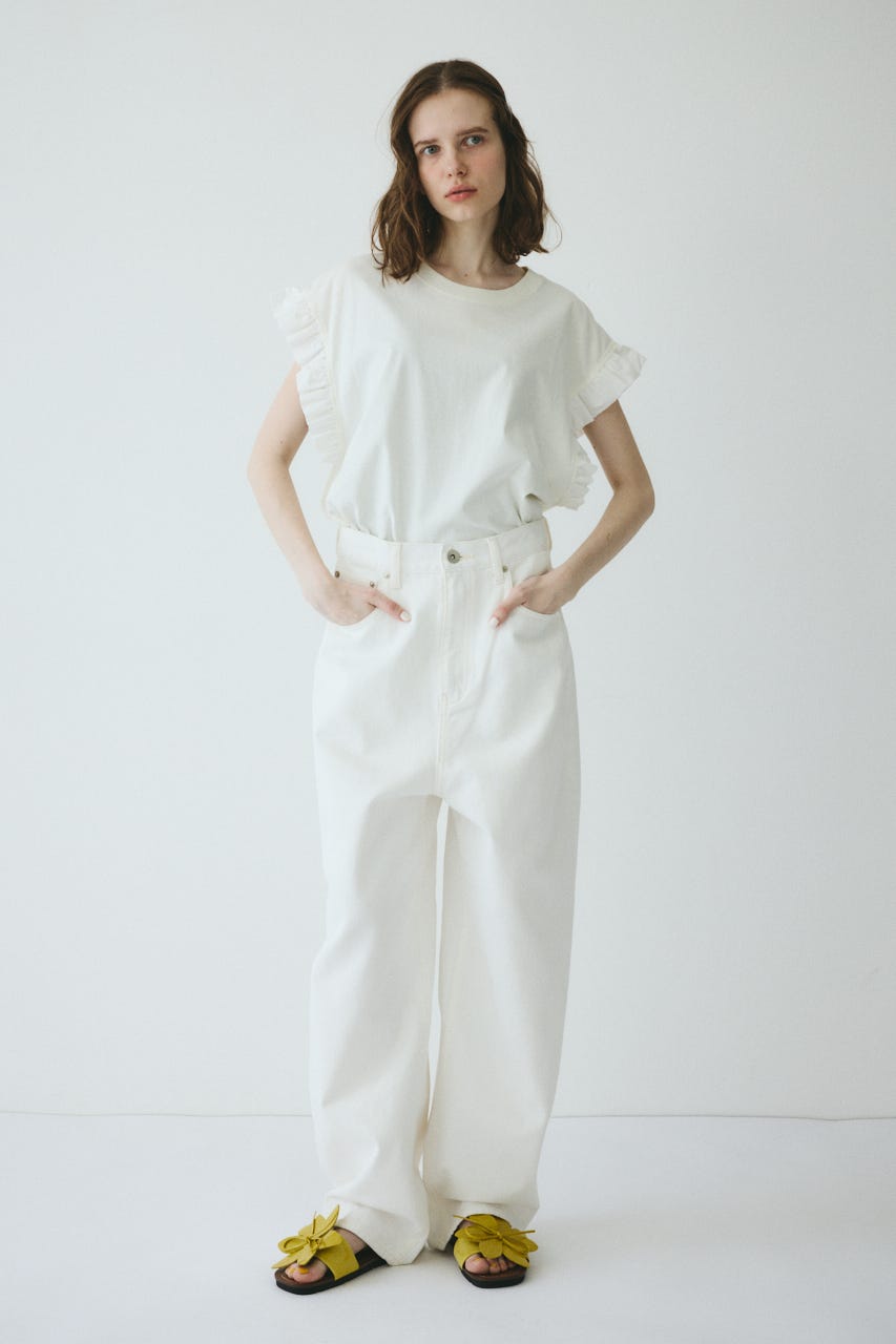 ［予約］straight denim pants WHT 34