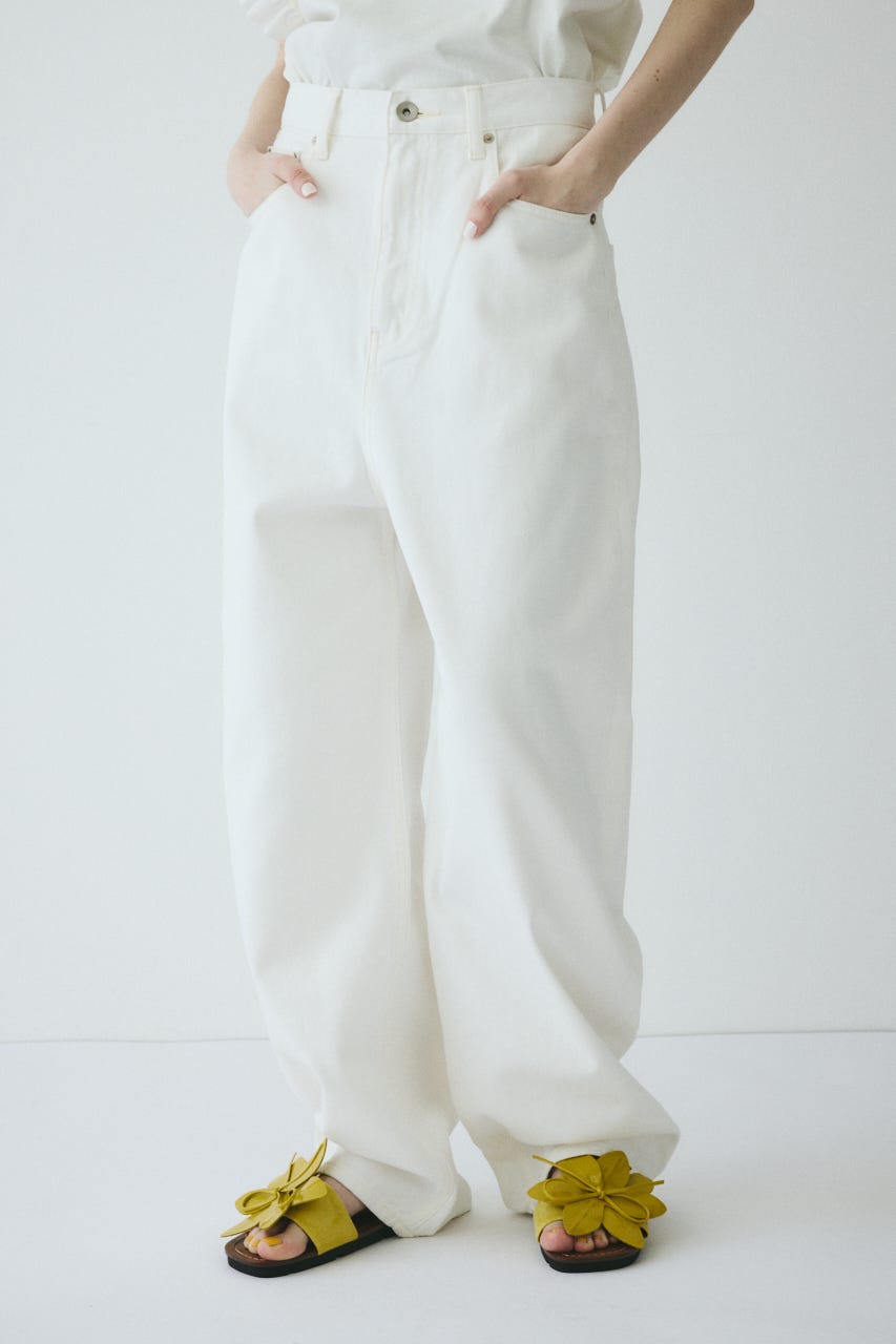 ［予約］straight denim pants WHT 34