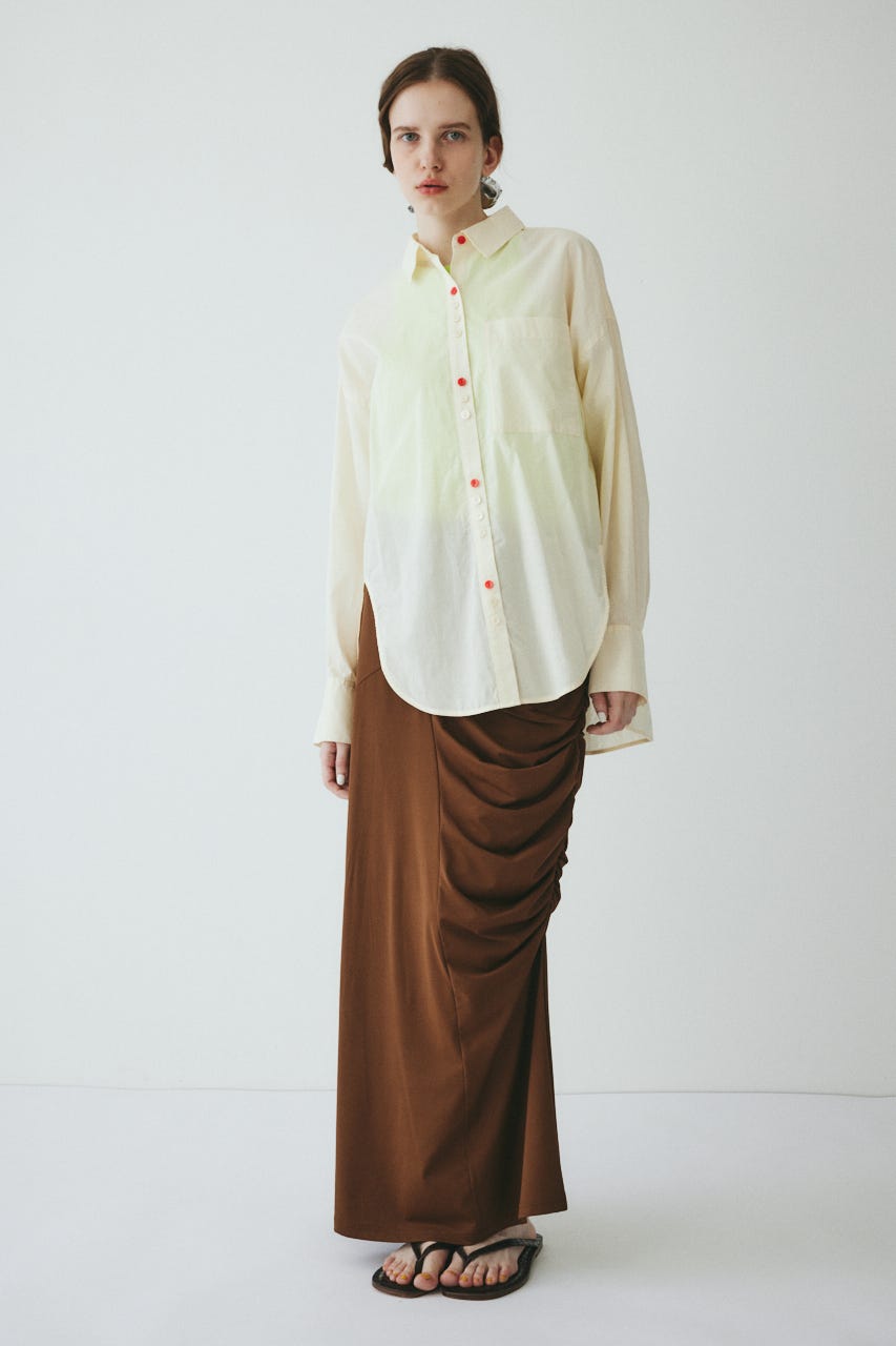 ［予約］Round cut loose shirts IVOY FREE