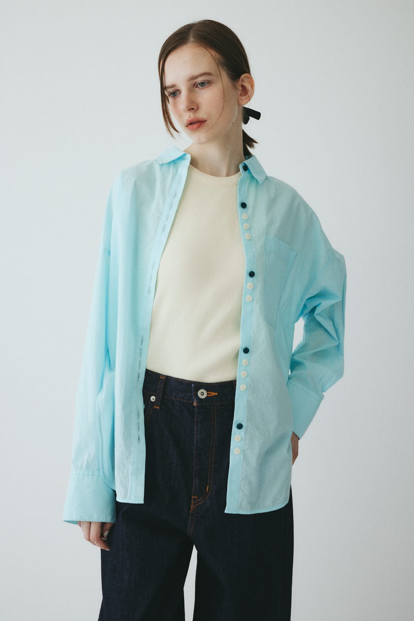 ［予約］Round cut loose shirts L/BLU FREE
