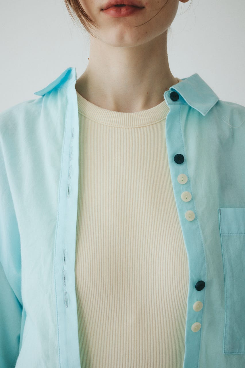 ［予約］Round cut loose shirts L/BLU FREE