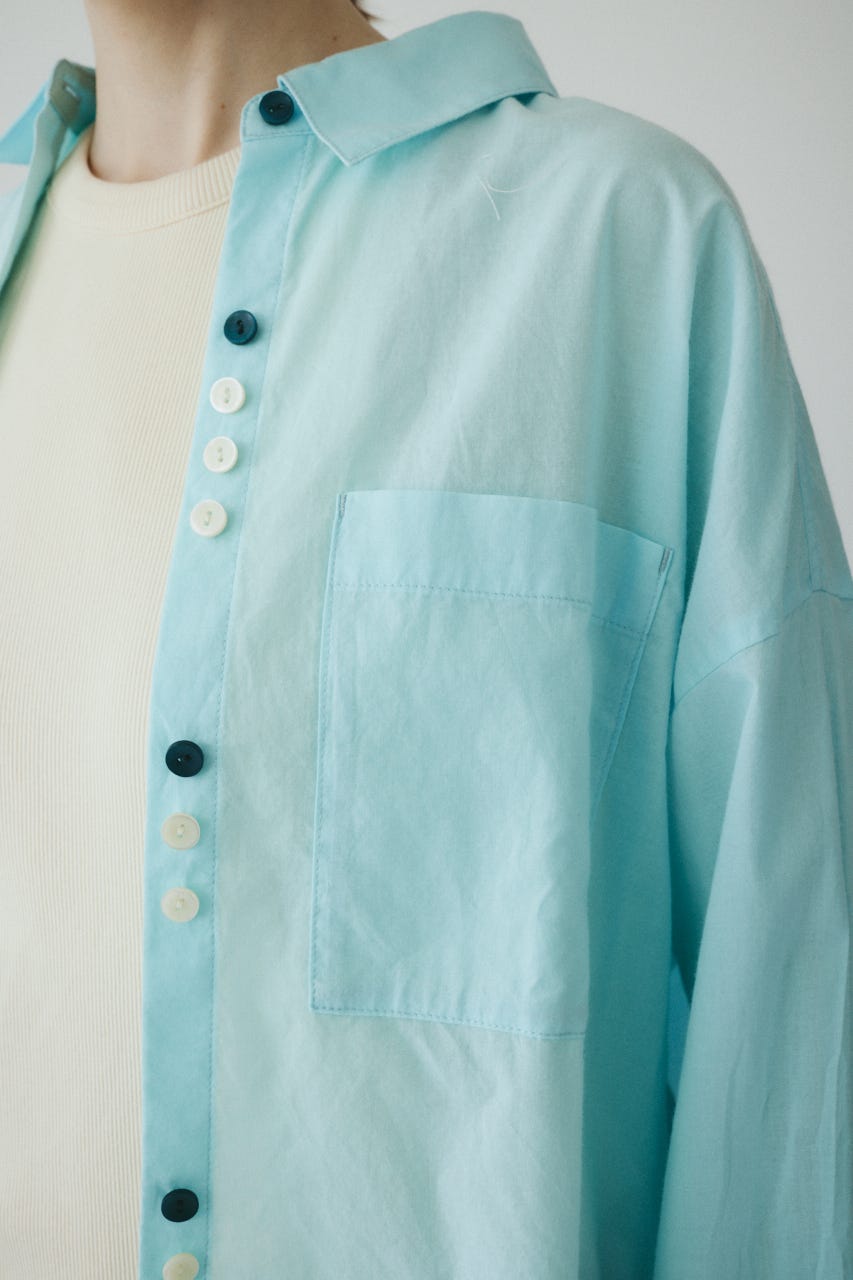 ［予約］Round cut loose shirts L/BLU FREE
