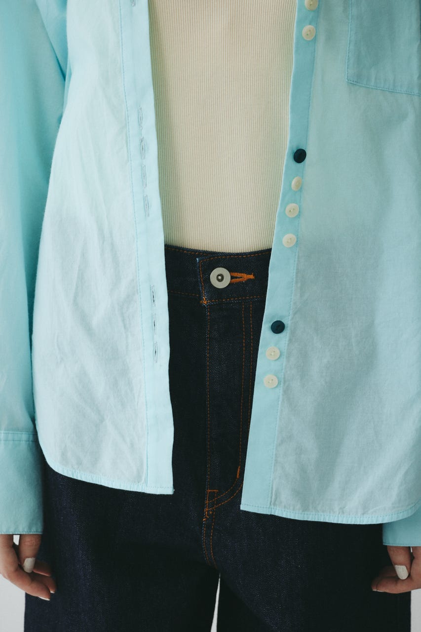 ［予約］Round cut loose shirts L/BLU FREE