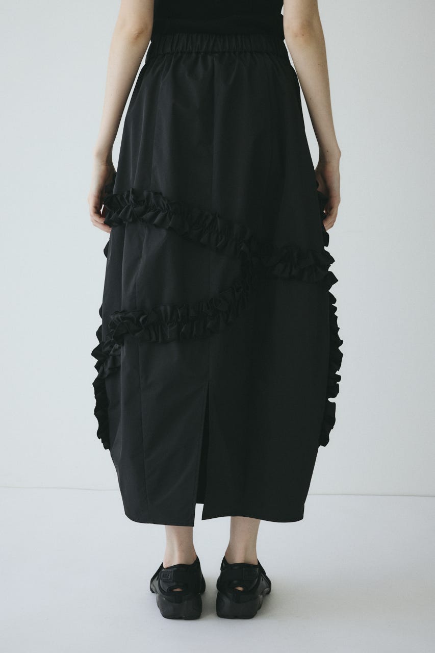【ポイントアップ+4％対象商品】［予約］Frill cocoon skirt BLK FREE