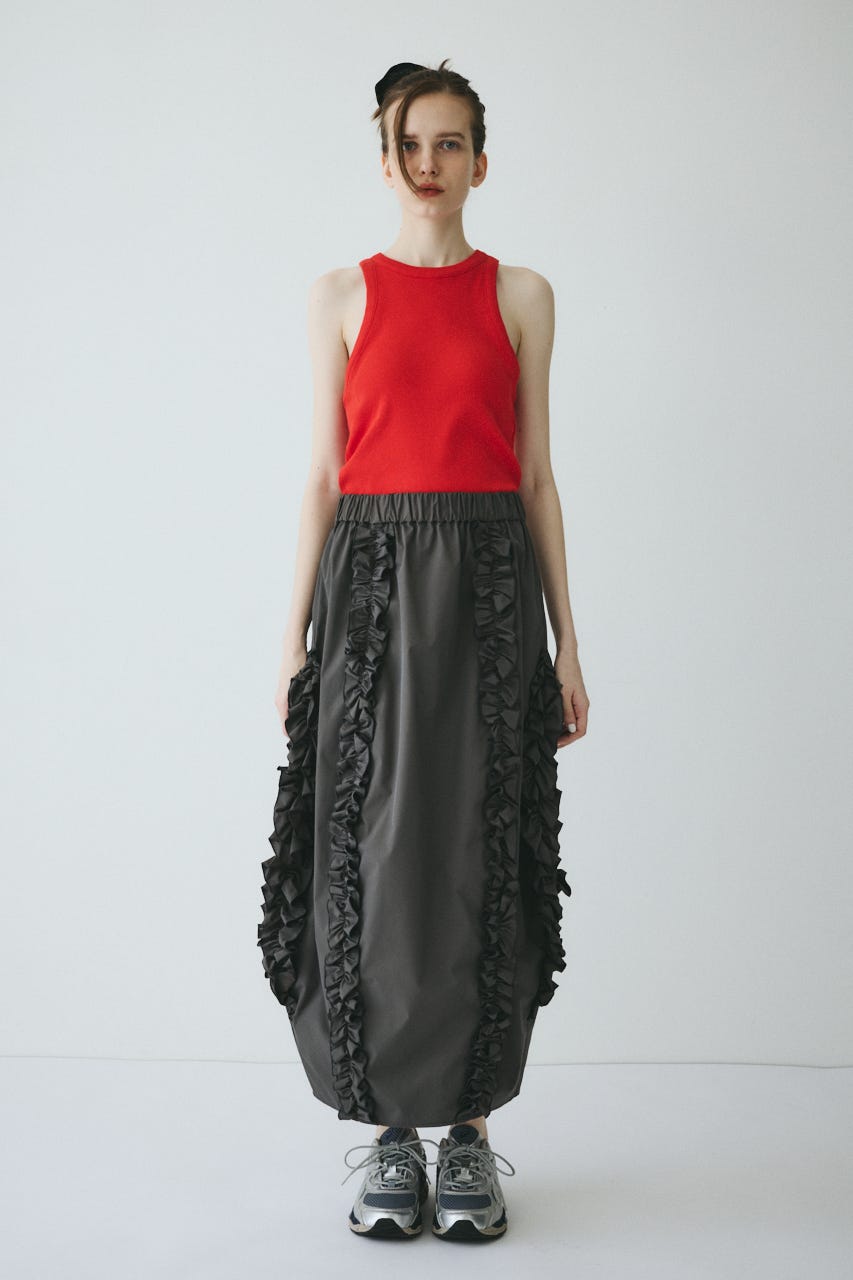 【ポイントアップ+4％対象商品】［予約］Frill cocoon skirt GRY FREE