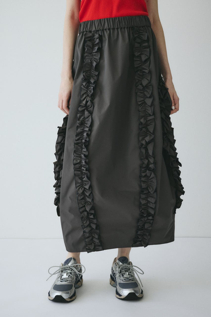 【ポイントアップ+4％対象商品】［予約］Frill cocoon skirt GRY FREE
