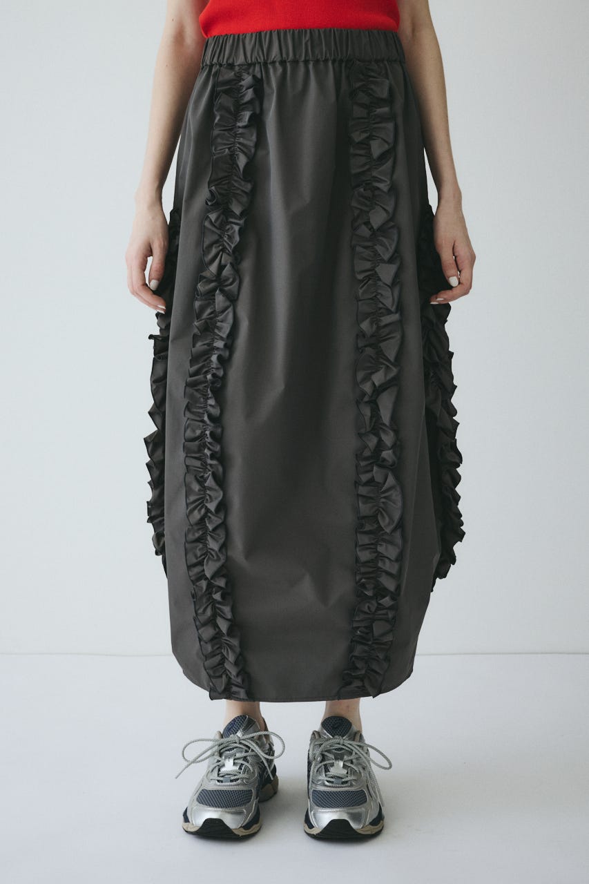 【ポイントアップ+4％対象商品】［予約］Frill cocoon skirt GRY FREE
