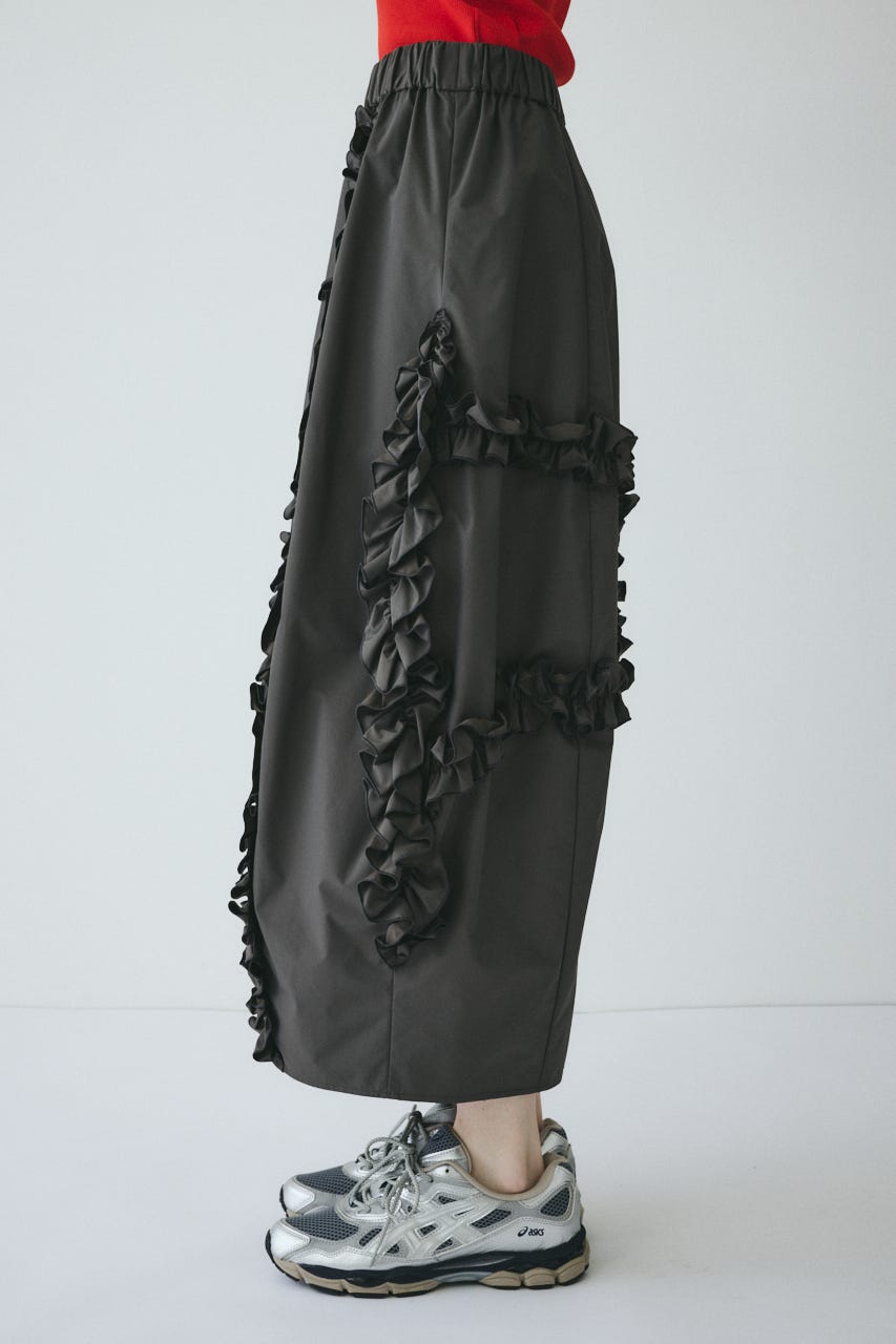 【ポイントアップ+4％対象商品】［予約］Frill cocoon skirt GRY FREE