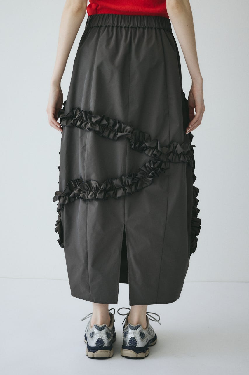 【ポイントアップ+4％対象商品】［予約］Frill cocoon skirt GRY FREE