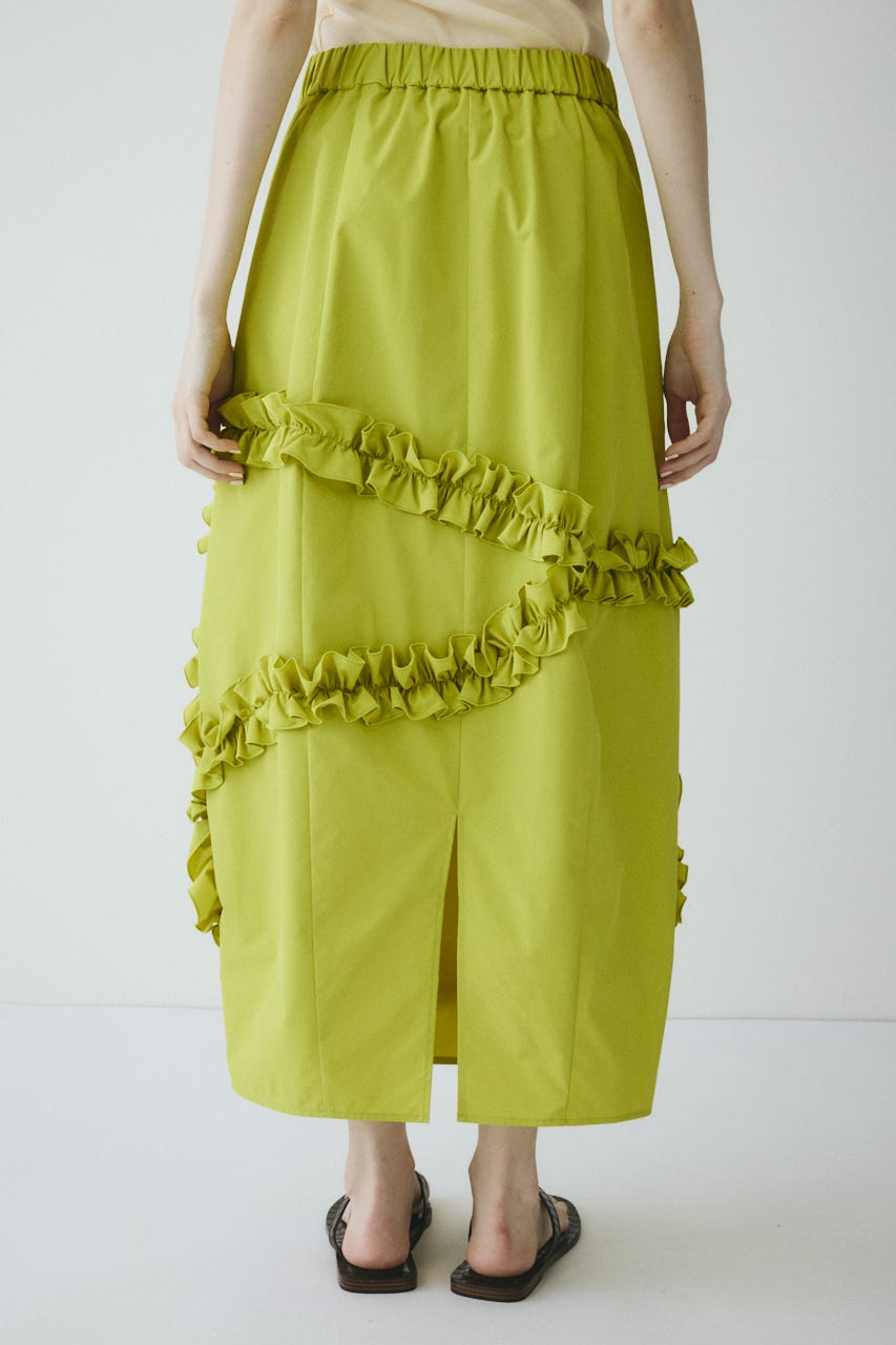【ポイントアップ+4％対象商品】［予約］Frill cocoon skirt LIME FREE