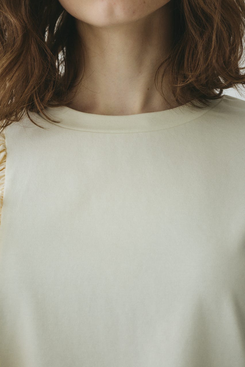【ポイントアップ+4％対象商品】［予約］Docking ruffle peplum tops O/WHT FREE