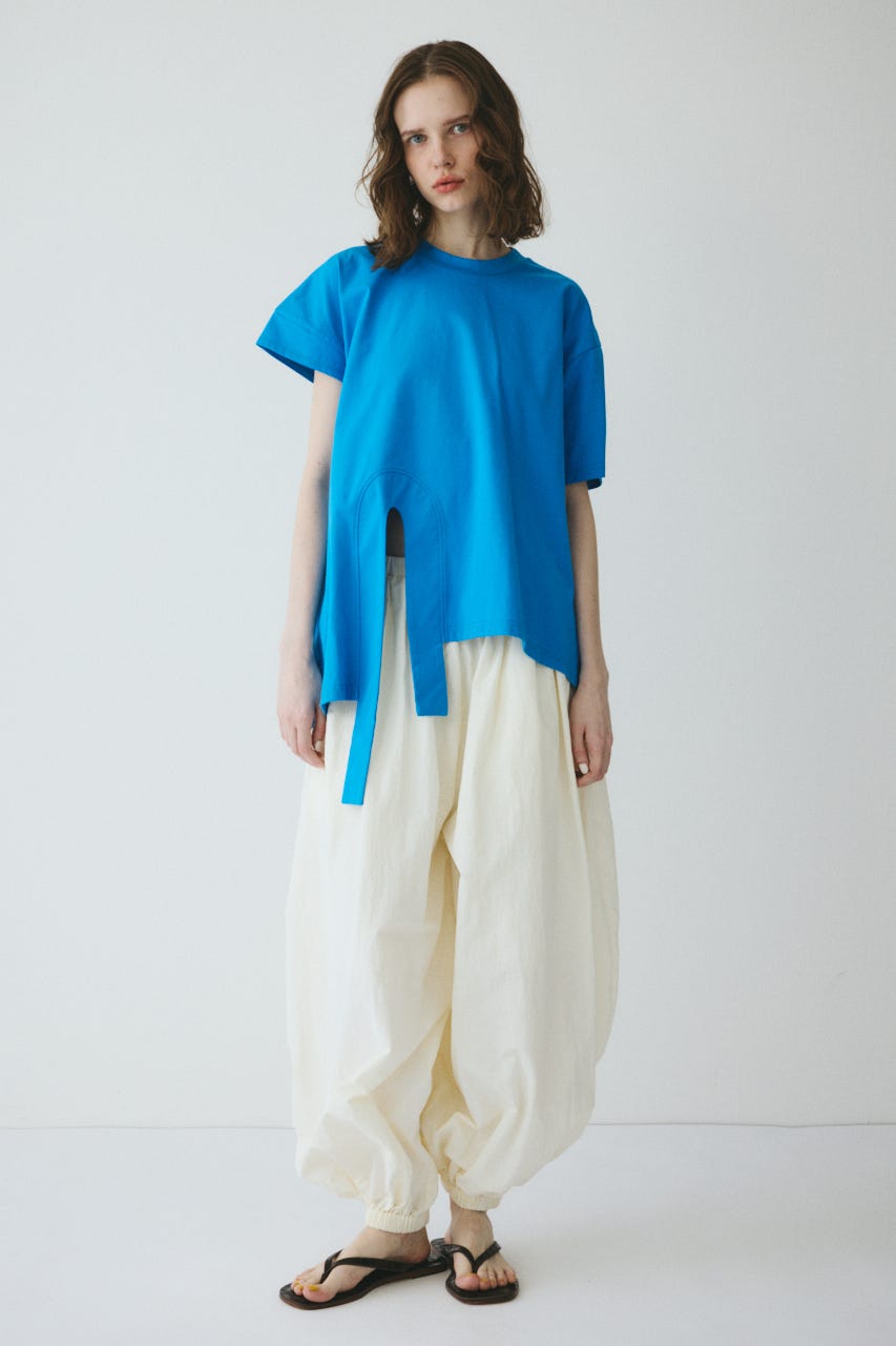［予約］Asymmetry hem drape cut tops BLU FREE