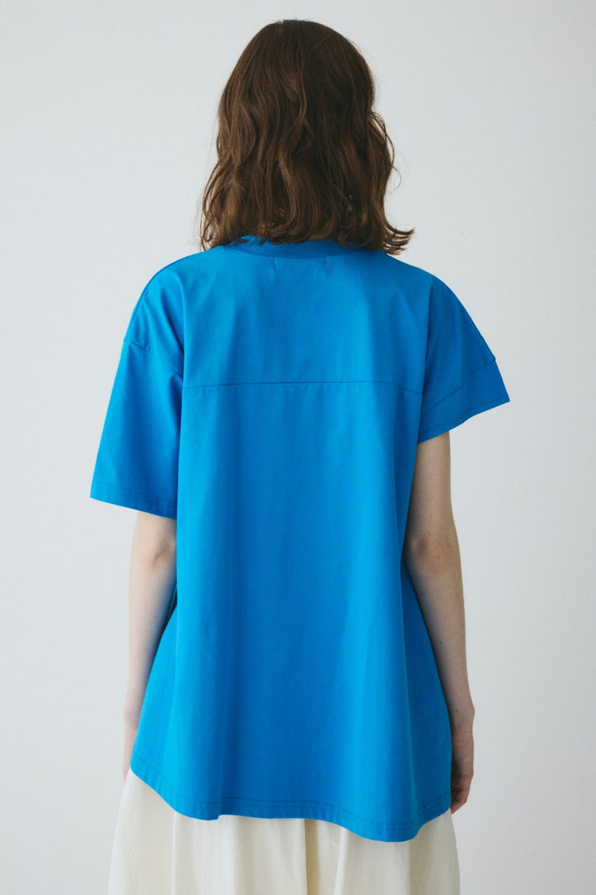［予約］Asymmetry hem drape cut tops BLU FREE
