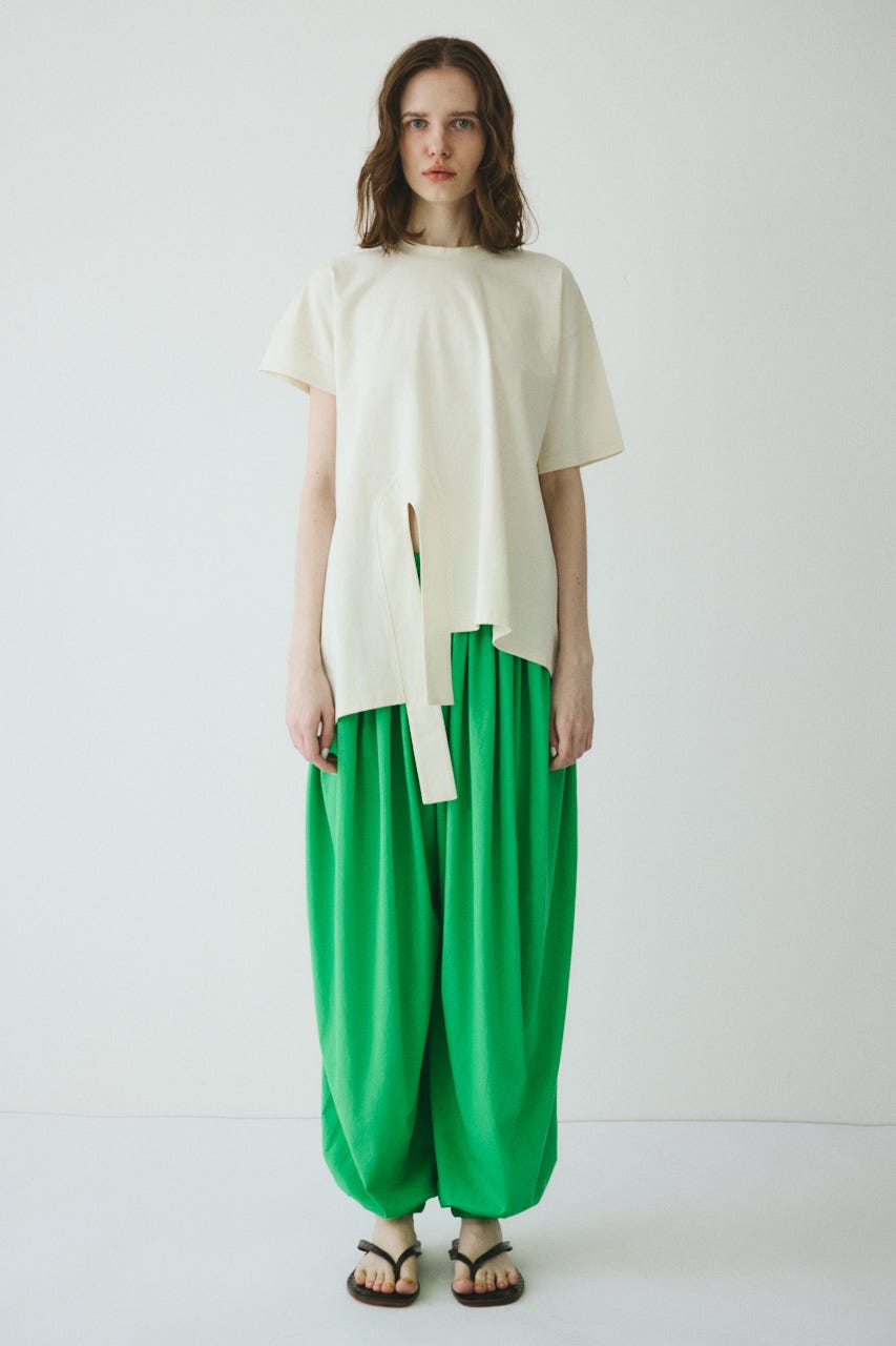 ［予約］Asymmetry hem drape cut tops O/WHT FREE