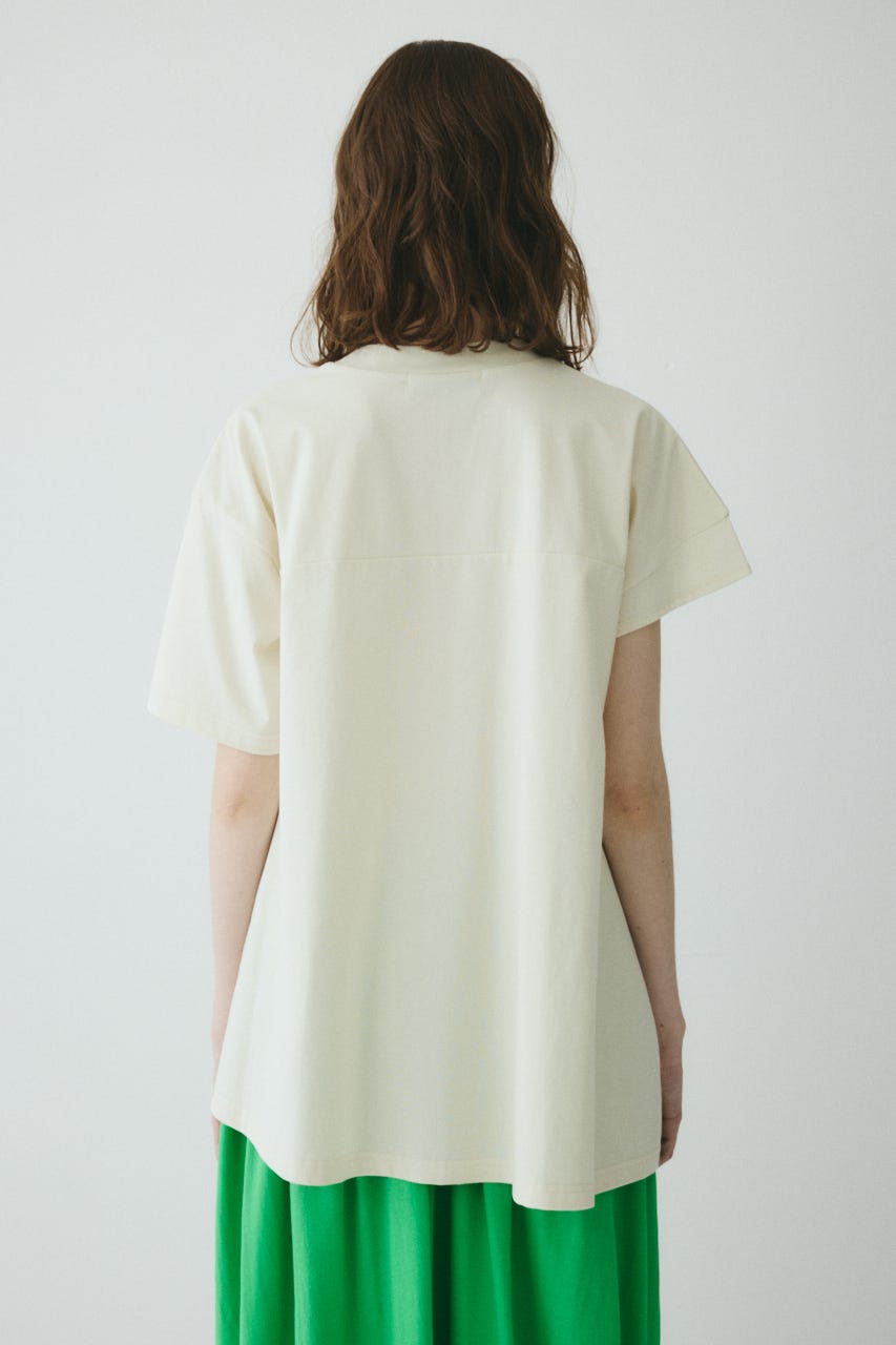 ［予約］Asymmetry hem drape cut tops O/WHT FREE