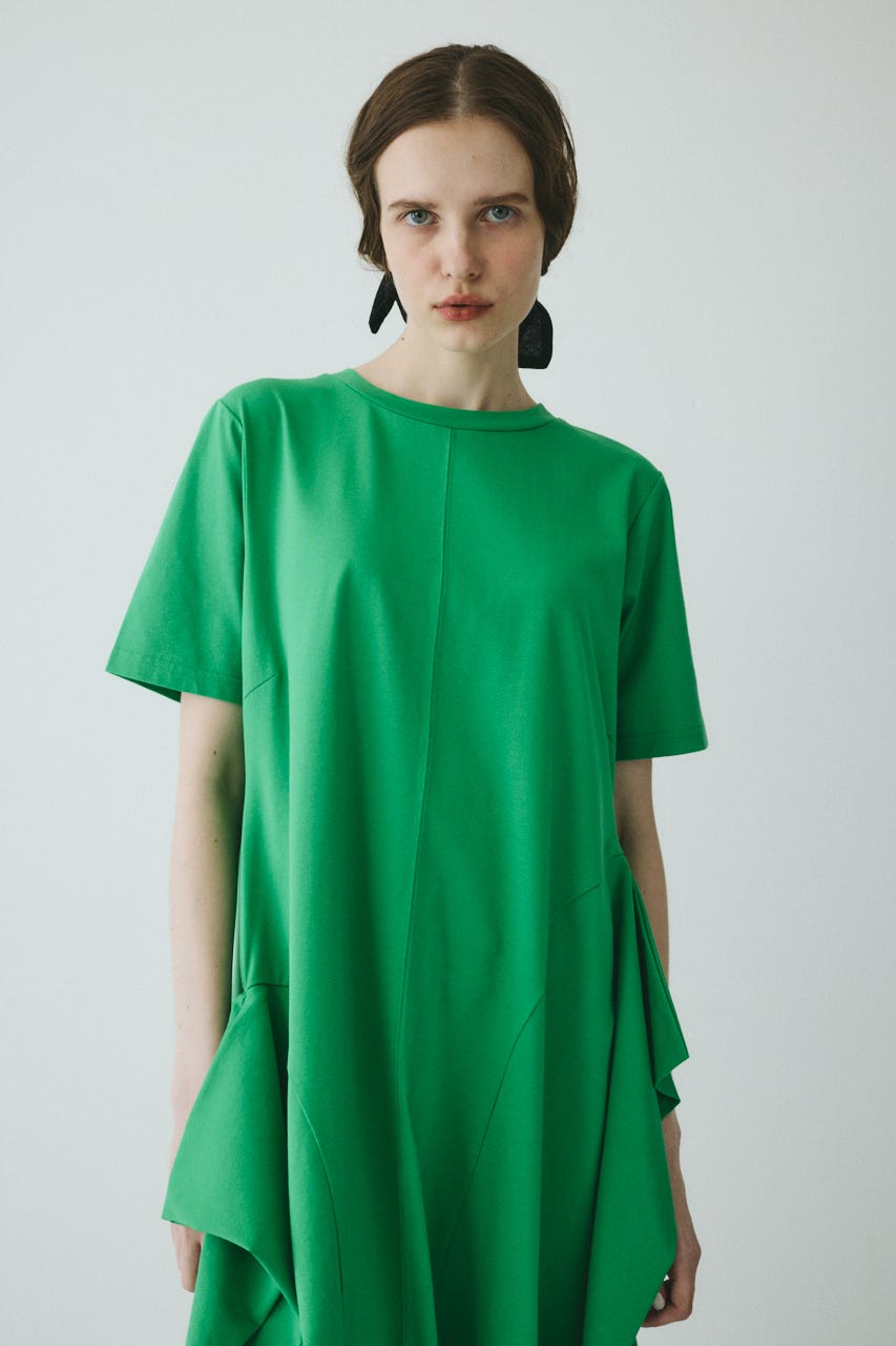 【ポイントアップ+4％対象商品】［予約］Deformation flare cut onepiece GRN FREE