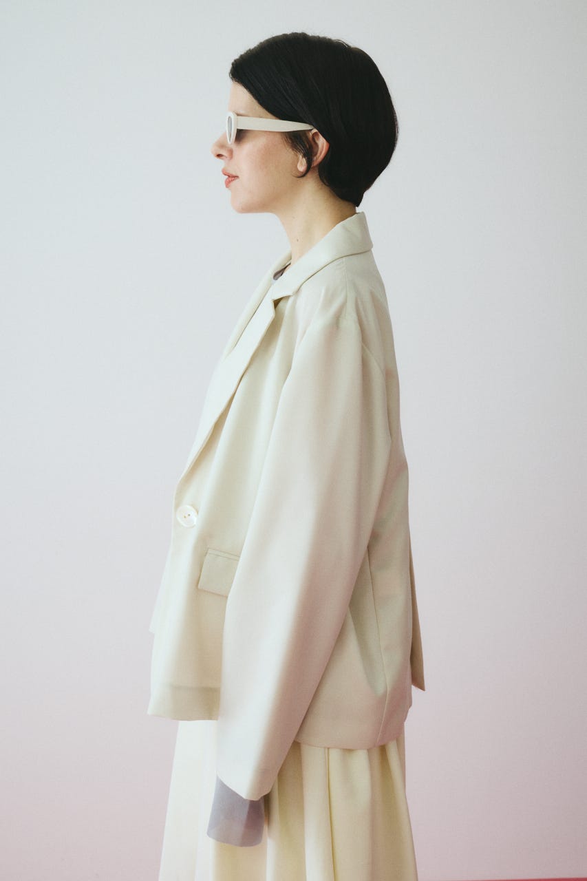 ［予約］Sheer loose jacket O/WHT FREE