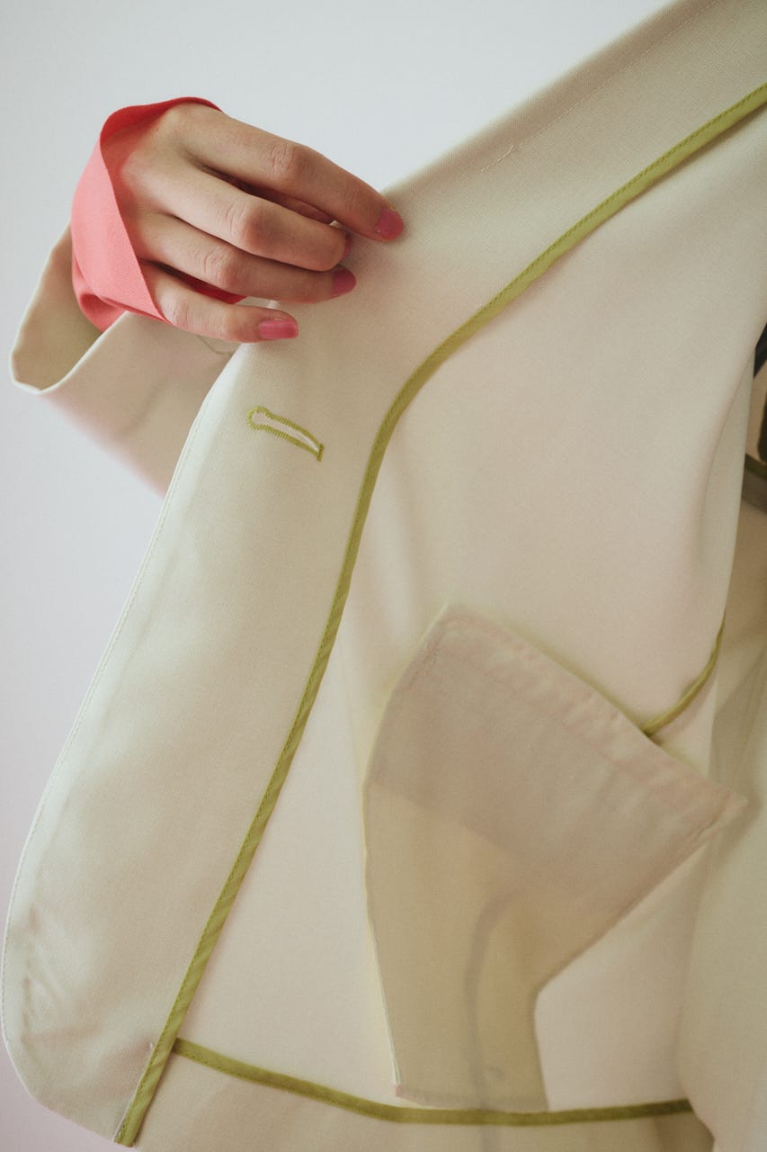 ［予約］Sheer loose jacket O/WHT FREE