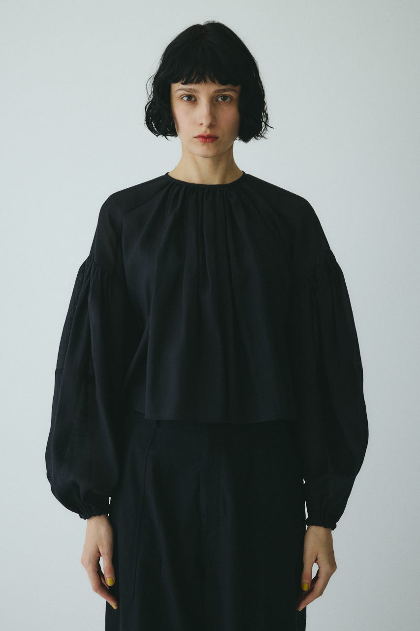 ［予約］Volume sleeve blouse BLK FREE
