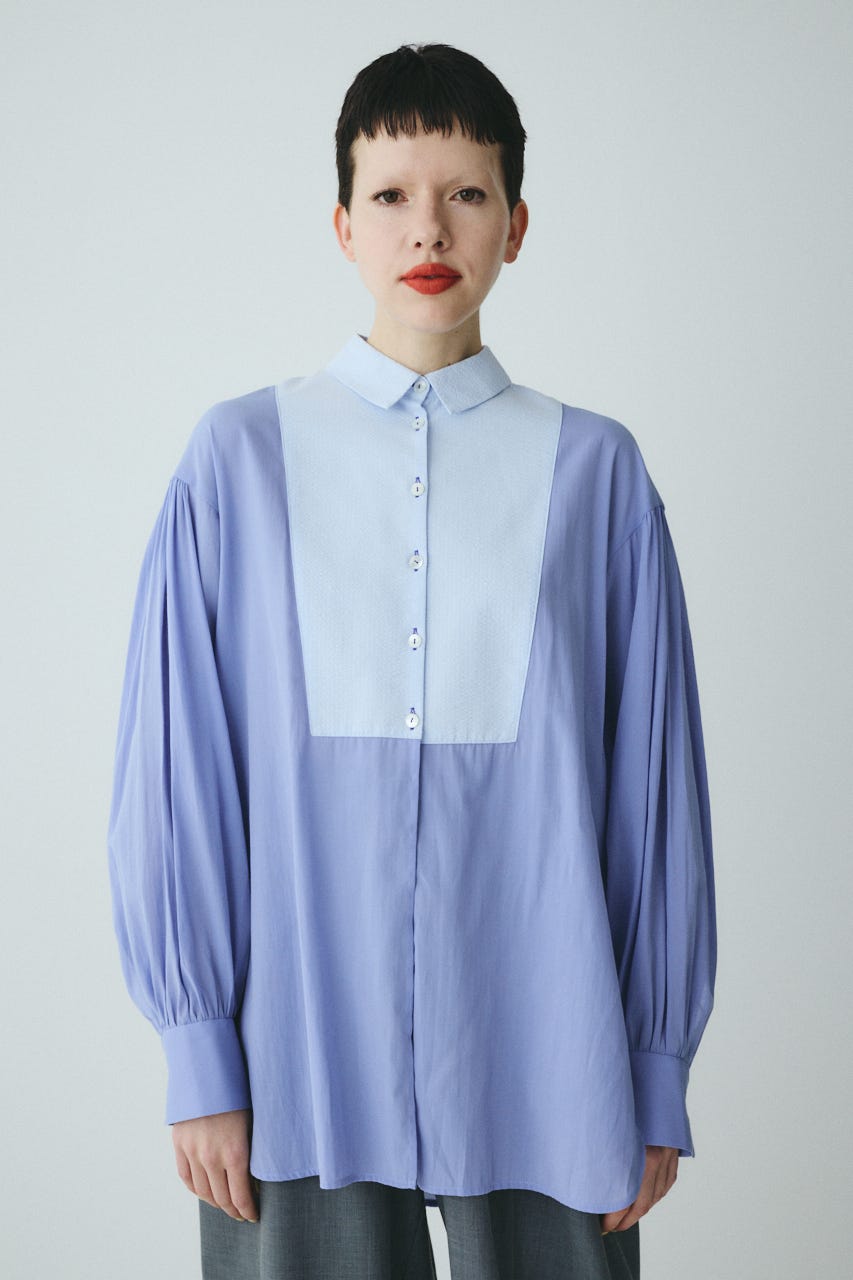 Round hem shirt BLU FREE