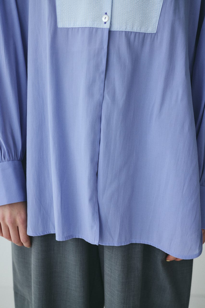 Round hem shirt BLU FREE