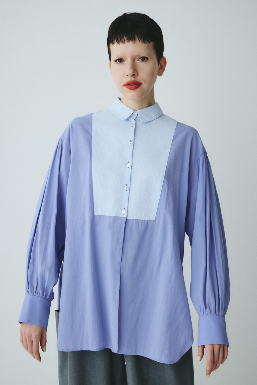 Round hem shirt BLU FREE