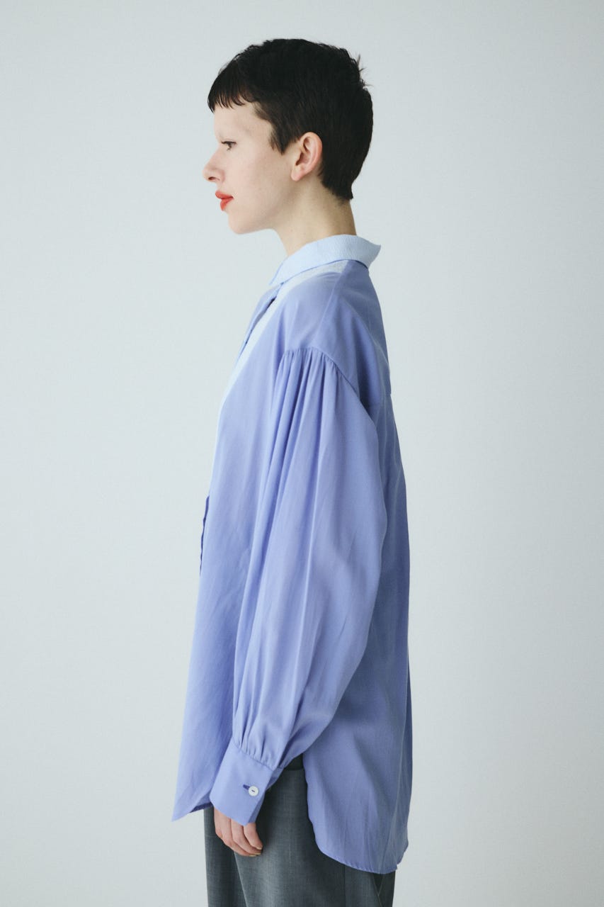 Round hem shirt BLU FREE
