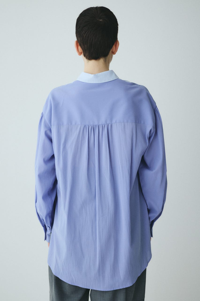Round hem shirt BLU FREE