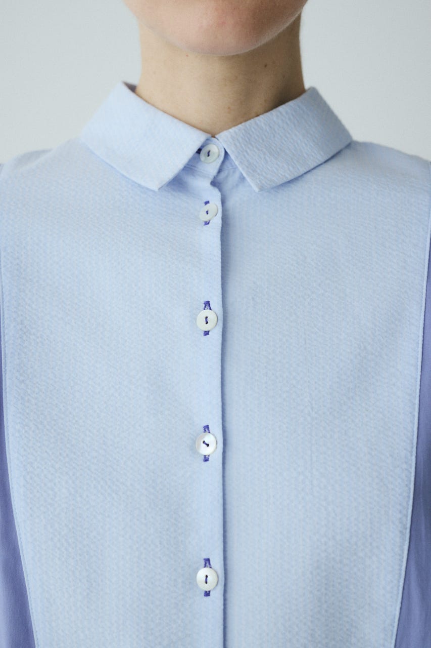 Round hem shirt BLU FREE