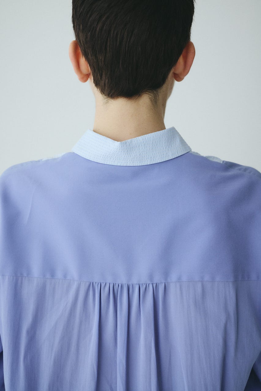 Round hem shirt BLU FREE