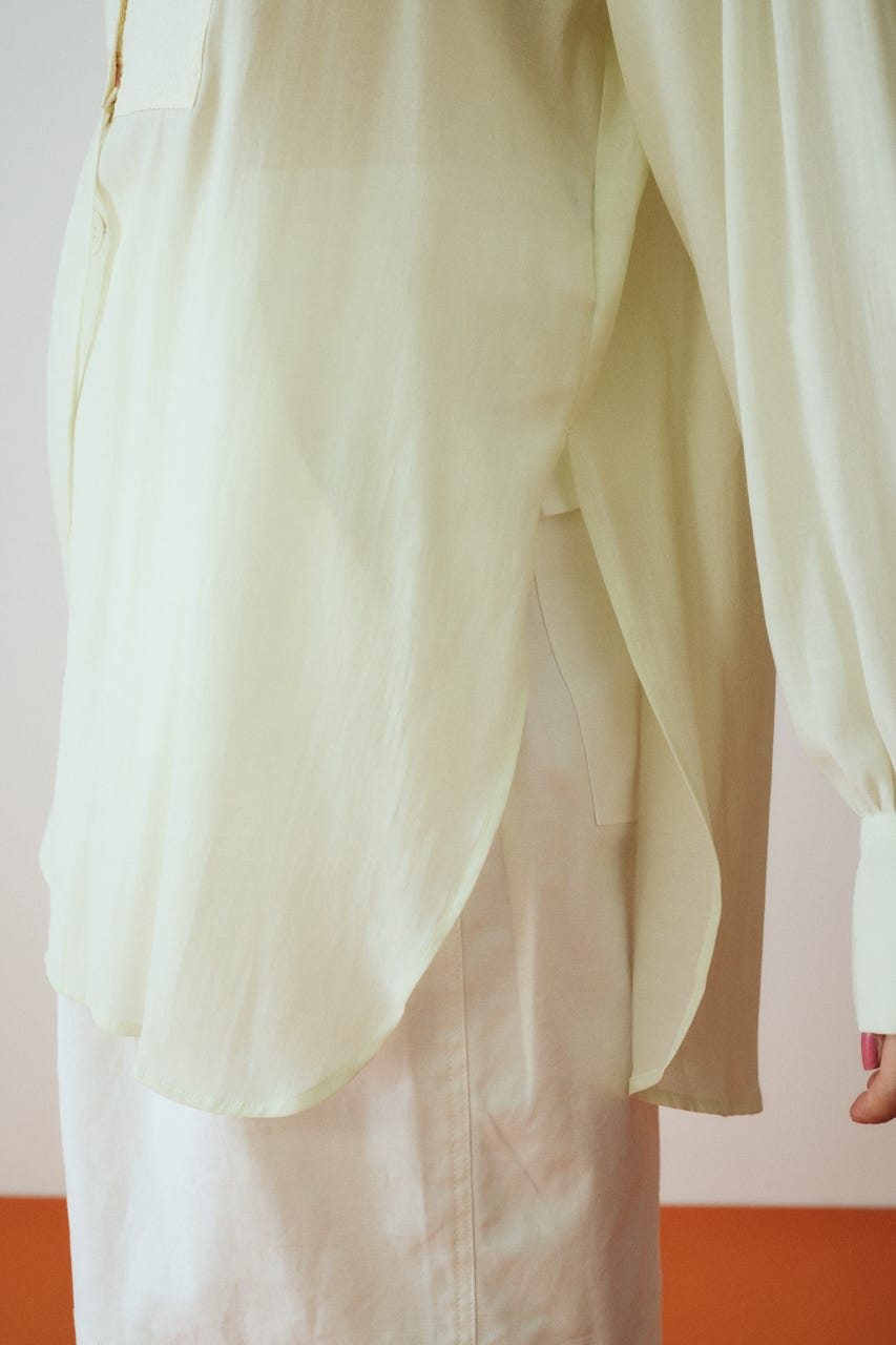 Round hem shirt O/WHT FREE