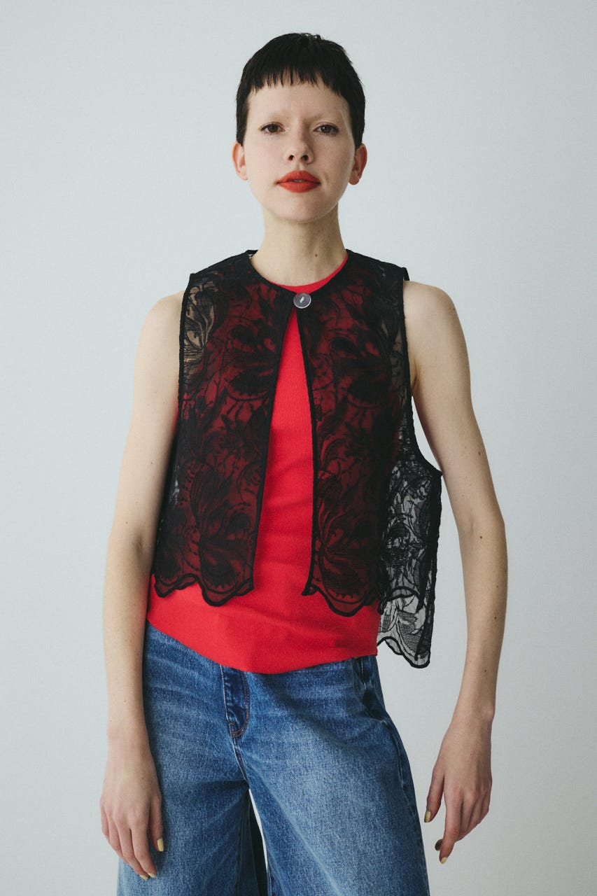 Lace vest BLK FREE