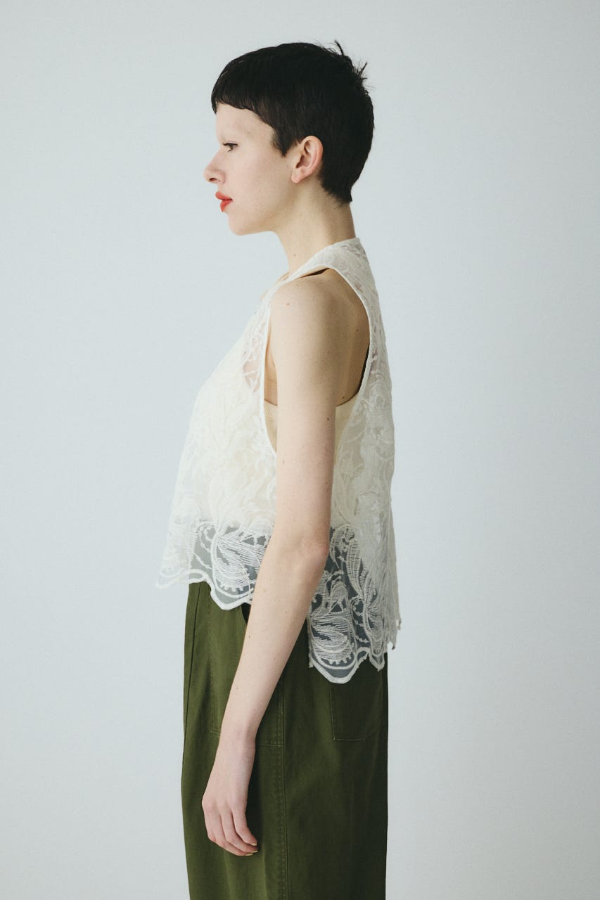 Lace vest O/WHT FREE