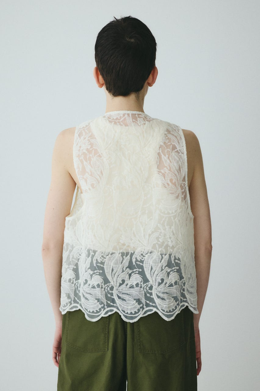 Lace vest O/WHT FREE