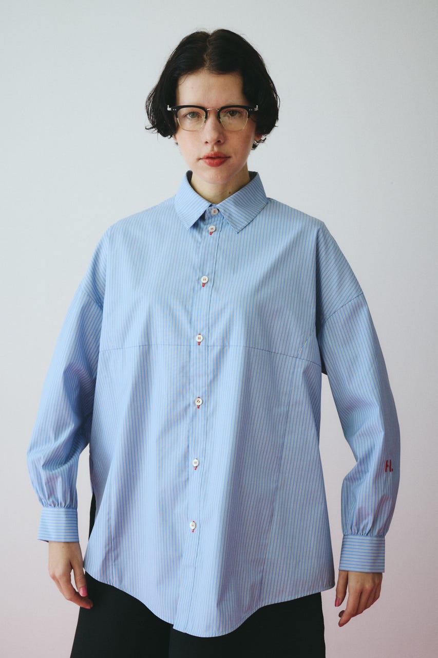 ［予約］Switching shirt 柄BLU FREE