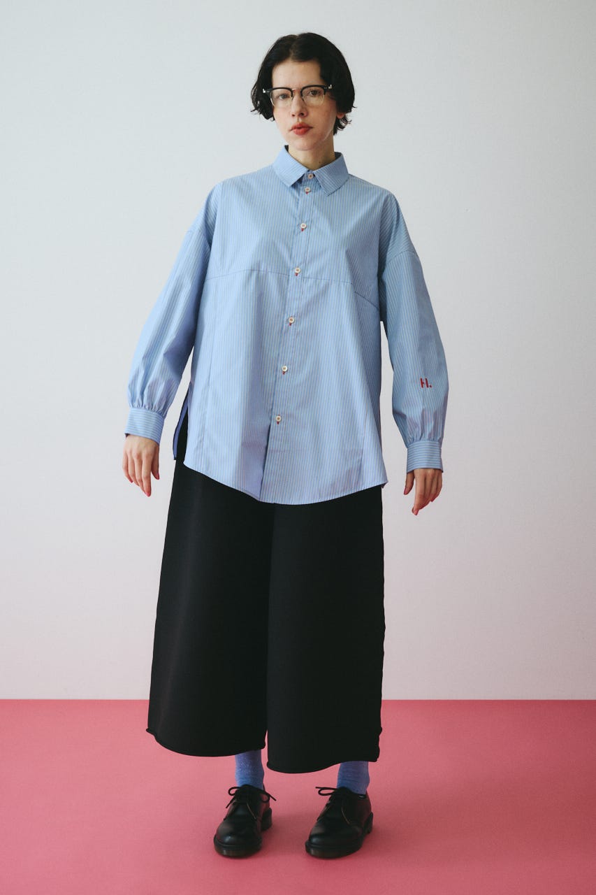 ［予約］Switching shirt 柄BLU FREE