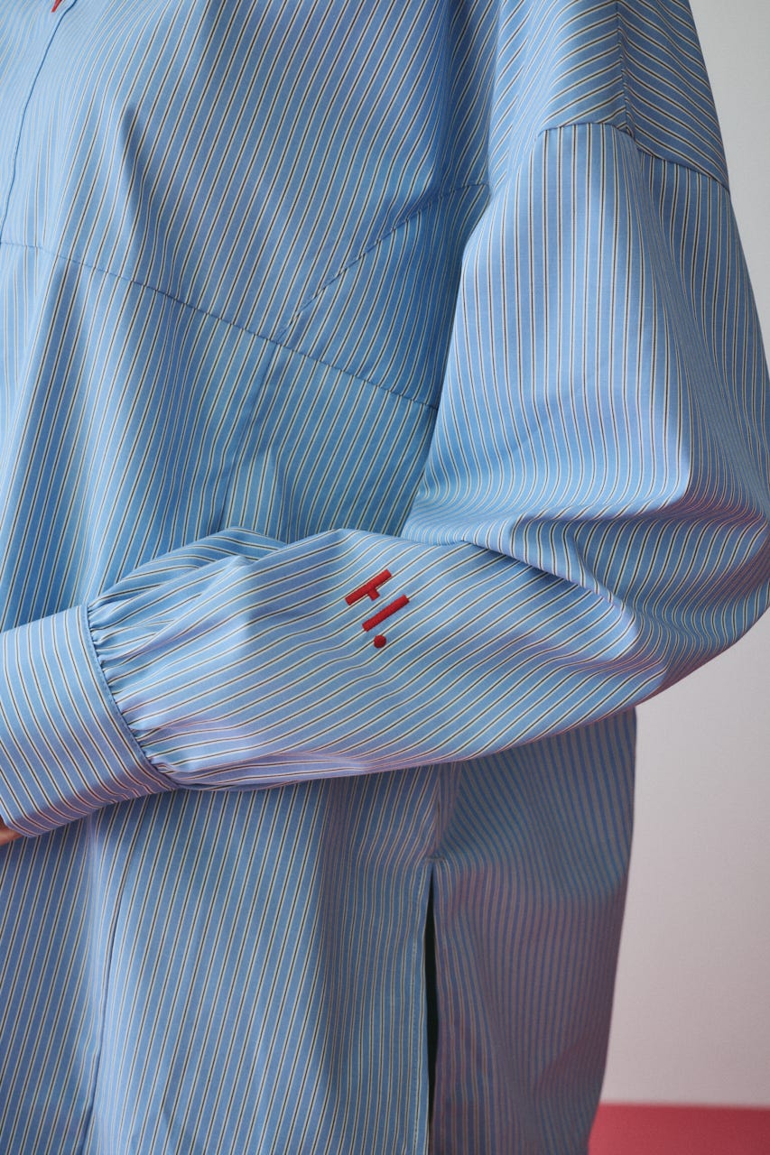 ［予約］Switching shirt 柄BLU FREE