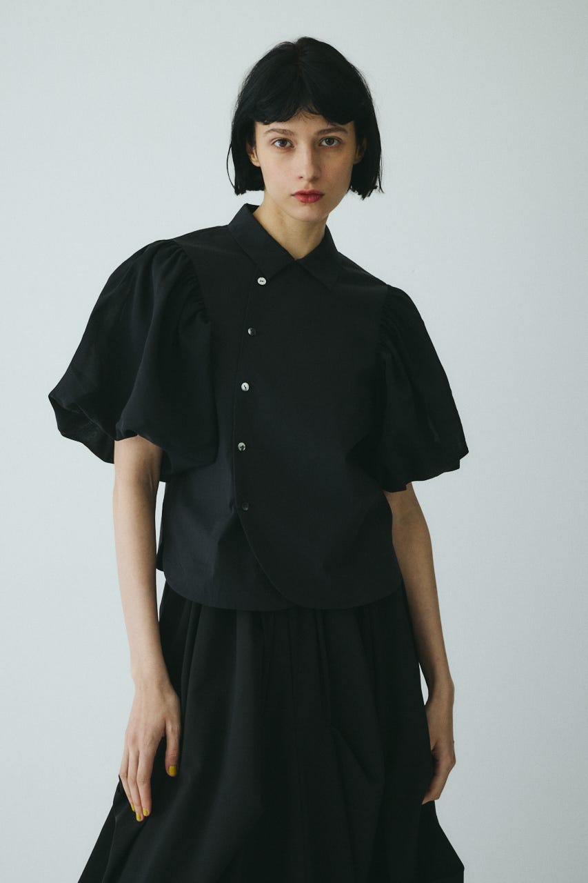 CLO Round hem balloon blouse BLK FREE