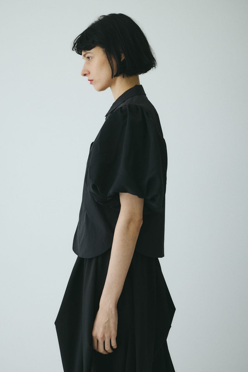 CLO Round hem balloon blouse BLK FREE