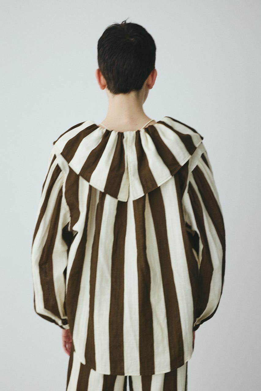 Stripe gauze  blouse 柄BRN FREE