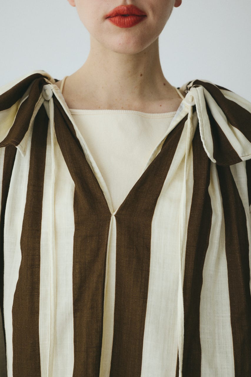 Stripe gauze  blouse 柄BRN FREE