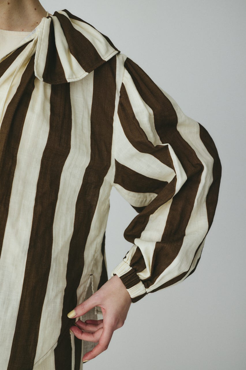 Stripe gauze  blouse 柄BRN FREE